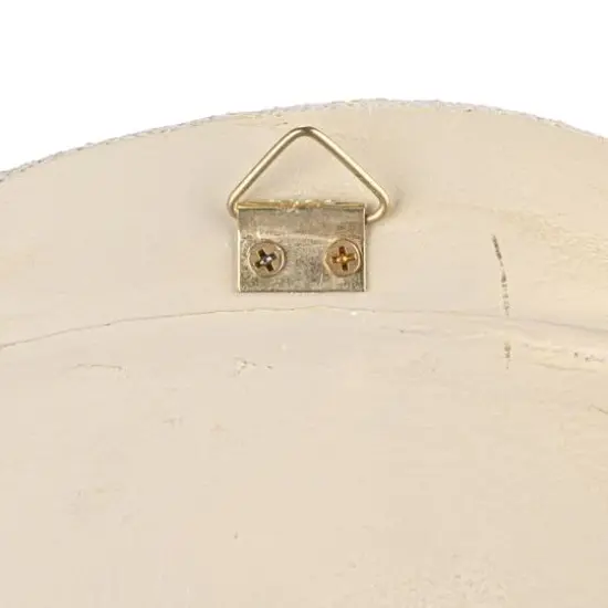 Hello Honey&reg; Cream Framed Organic Shaped Wall Mirror {8}