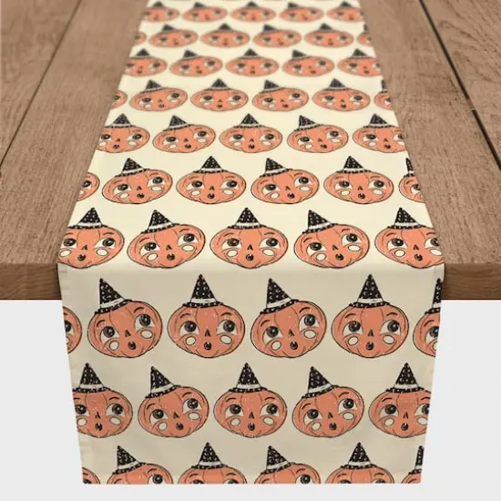 90" Retro Pumpkin Poly Twill Table Runner {4}