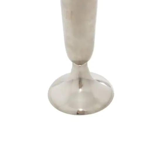 14" Silver Aluminum Traditional Vase {4}
