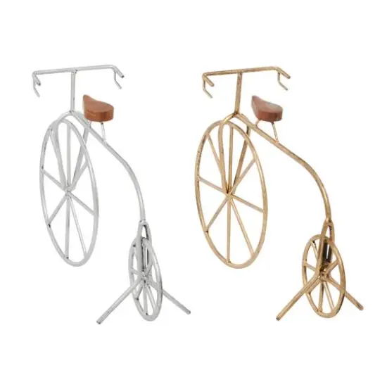 Gold and Silver Metal Contemporary Bicycle Set {7}