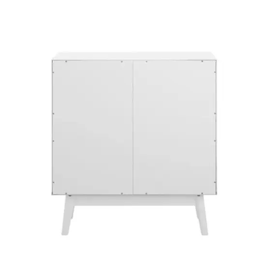 Walker Edison White Mid-Century Modern Accent Cabinet {4}
