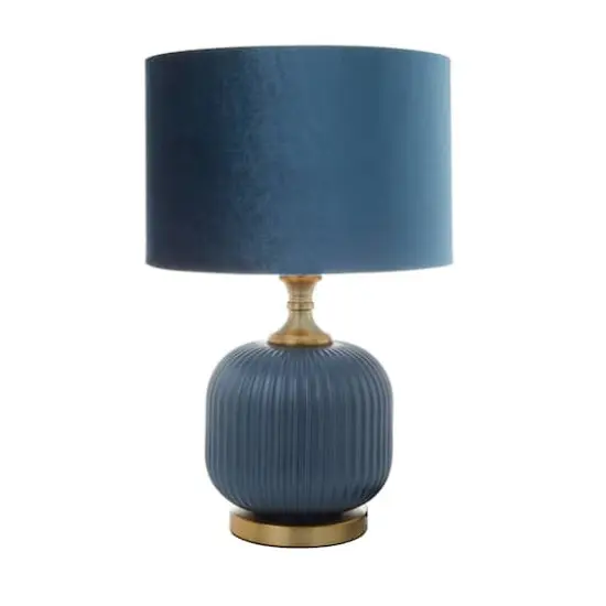 Blue Glass Transitional Table Lamp, 20" x 13" x 13" {3}
