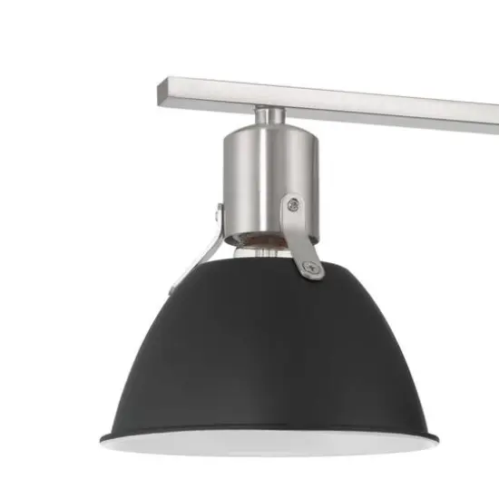 Hello Honey&reg; 24" Cooper Black & Nickel Metal 3-Light Vanity Light with Etched Glass Shades {7}