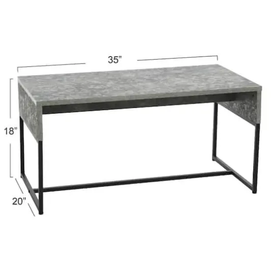 Household Essentials 59" Wrap Coffee Table Gray {4}