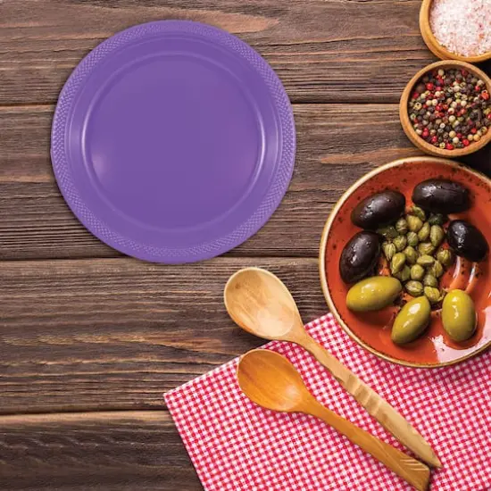 JAM Paper 9" Plastic Party Plates, 20ct. Purple {5}