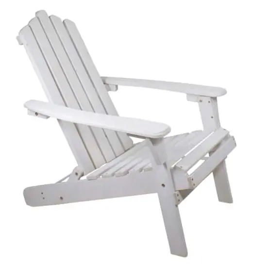 36" Classic Folding Wooden Adirondack Chair White {1}