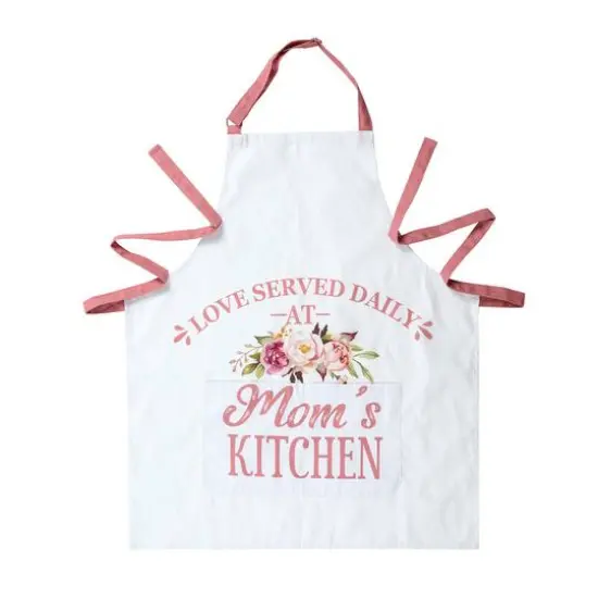 Glitzhome&reg; 31.5" Faux Burlap Mother's Day Apron {8}
