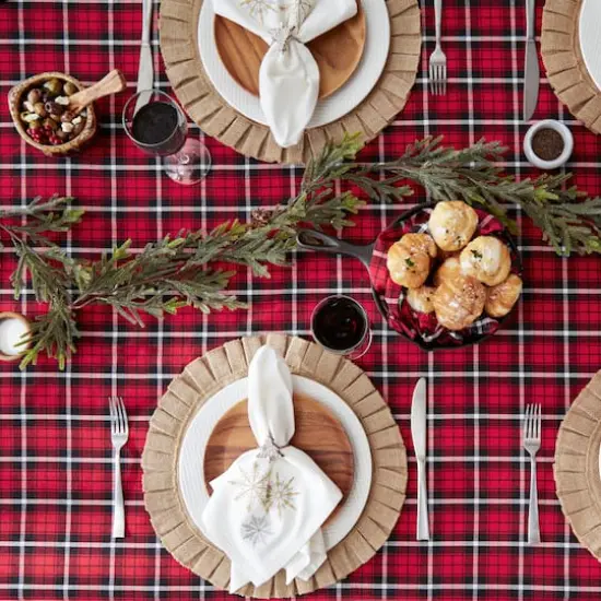 DII&reg; 84" Glad Tidings Plaid Tablecloth {6}