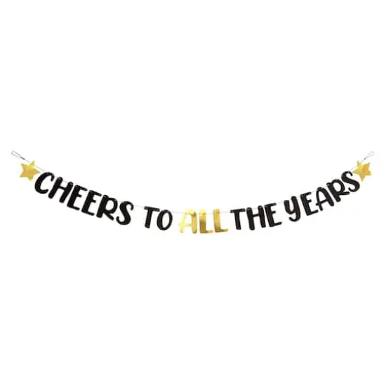 6ft. Black & Gold All The Years Banner by Celebrate It&trade; {1}