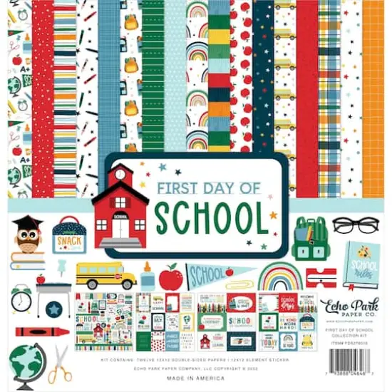 Echo Park&trade; Paper Co. First Day of School Paper Craft Collection Kit, 12" x 12" {1}