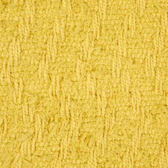 Hello Honey® 60" Chartreuse Woven Cotton Throw Blanket with Fringe {4}