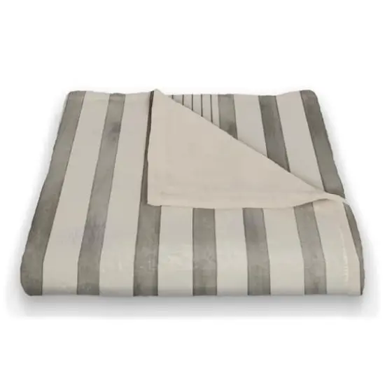 Stripes Watercolor Coral Fleece Blanket {3}