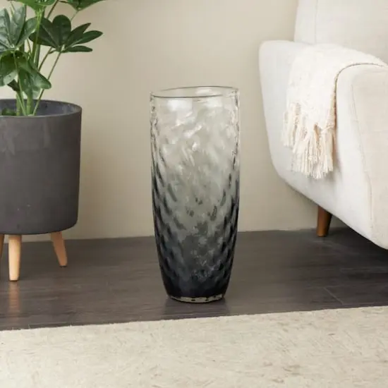 21" Black Ombre Handmade Glass Vase {3}