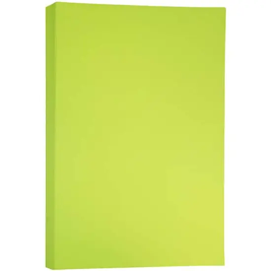 JAM Paper Brite Hue Matte 11" x 17" 24lb. Paper, 100 Sheets Ultra Lime {1}