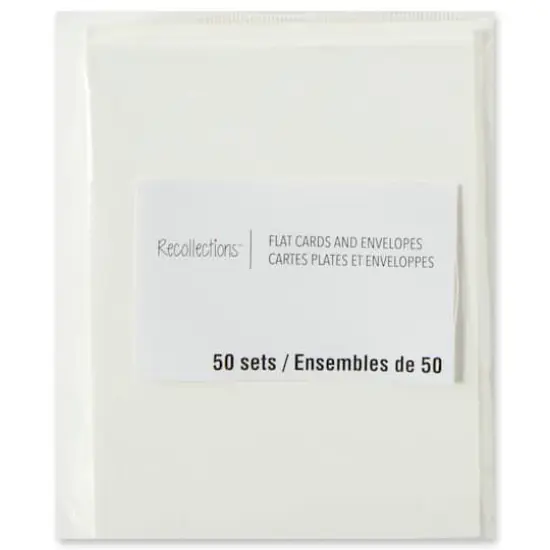 50 Sets of Ivory Flat Cards & Envelopes by Recollections&trade;, 4.25" x 5.5" {4}
