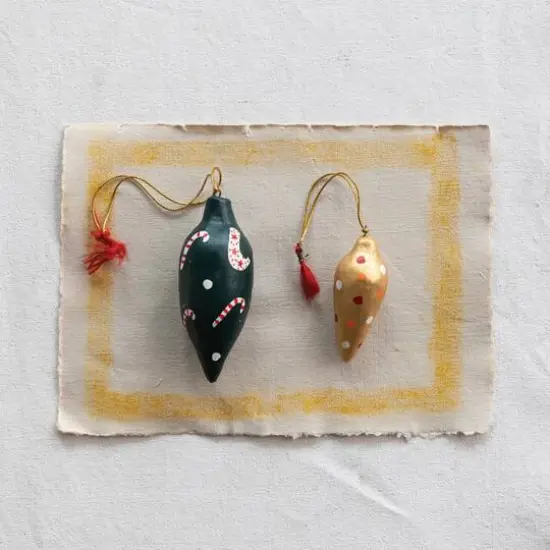 Hello Honey&reg; Hand-Painted Paper Mache Bulb Ornament Set {3}