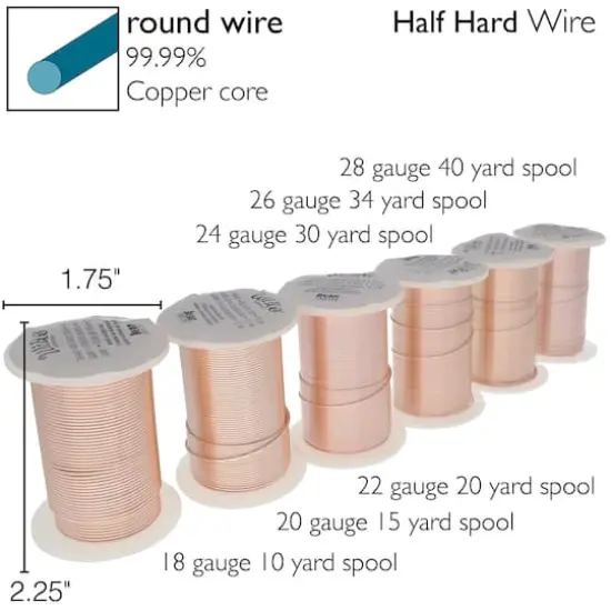 The Beadsmith&reg; Wire Elements&trade; Tarnish Resistant Medium Temper Assorted Gauge Wire Spools, 12ct. Rose Gold {8}
