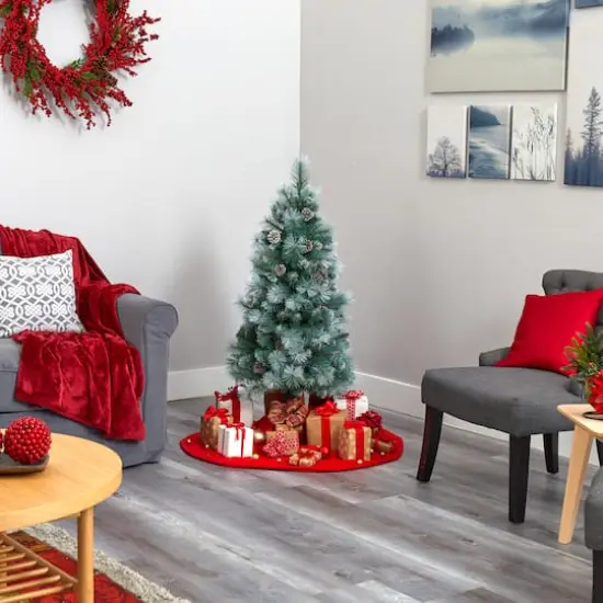 4ft. Pre-Lit British Columbia Mountain Pine Artificial Christmas Tree, Clear LED Lights {6}