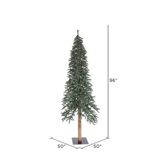 8ft. Unlit Natural Bark Alpine Artificial Christmas Tree {4}