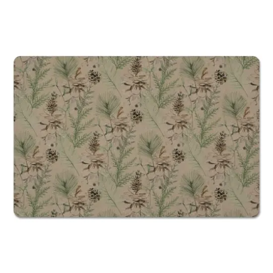 Pinecones & Greenery on Brown Floor Mat {1}