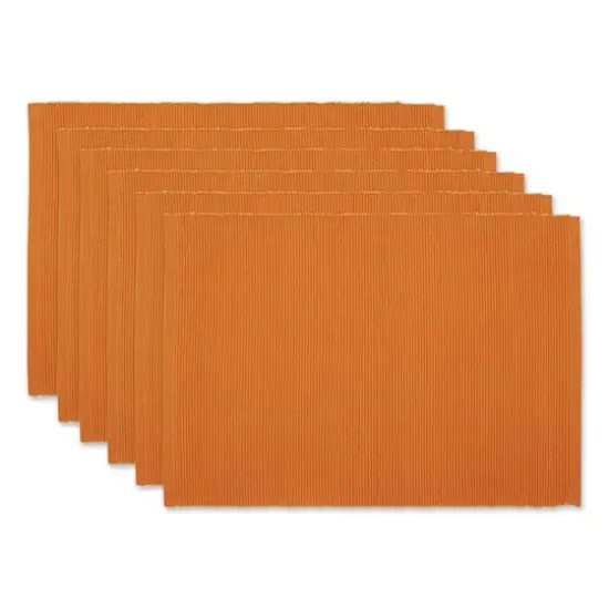 DII&reg; Ribbed Cotton Placemats, 6ct. Pumpkin Spice {1}