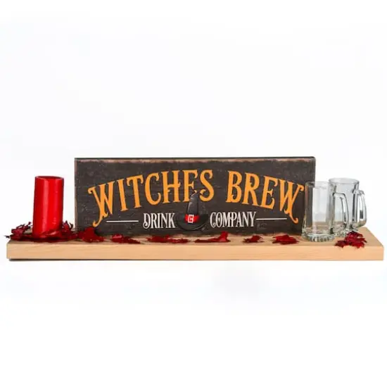 24" Halloween &ldquo;Witches Brew" Wood Wall Sign {5}