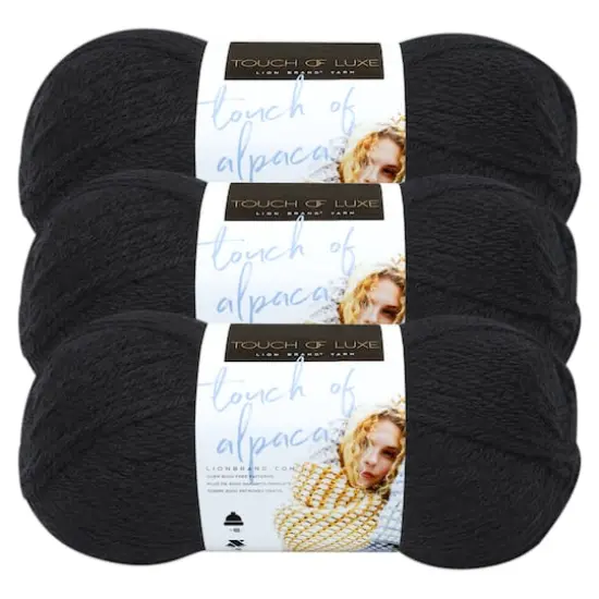 3 Pack Lion Brand&reg; Touch of Alpaca&reg; Yarn Black {1}