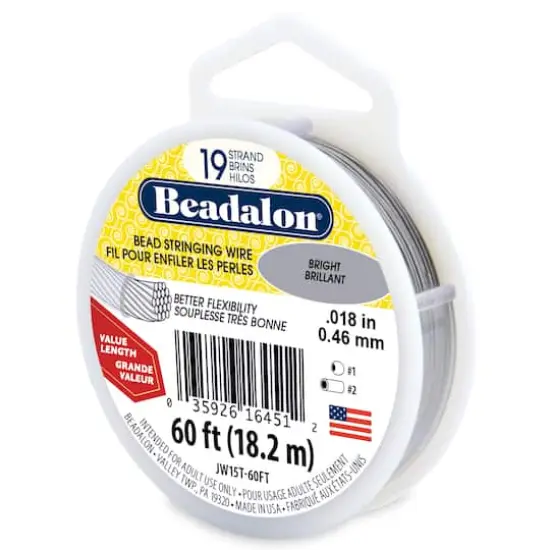 Beadalon&reg; 0.46mm Bright 19 Strand Bead Stringing Wire, 60ft. {1}
