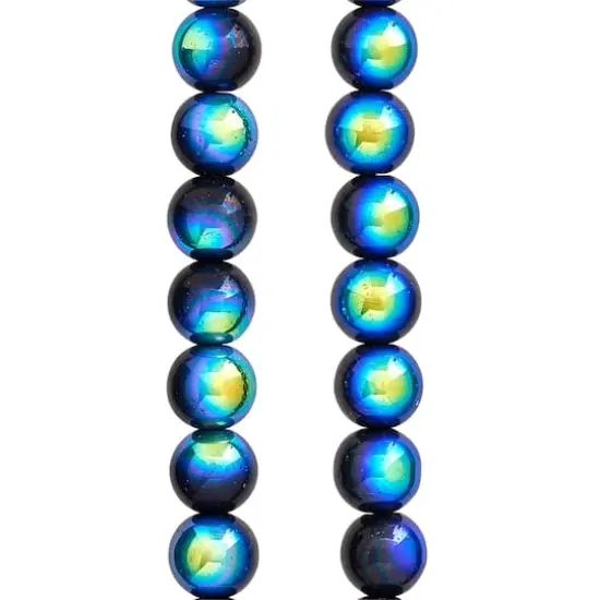 Black Aurora Borealis Round Glass Beads, 10mm by Bead Landing&trade; {1}