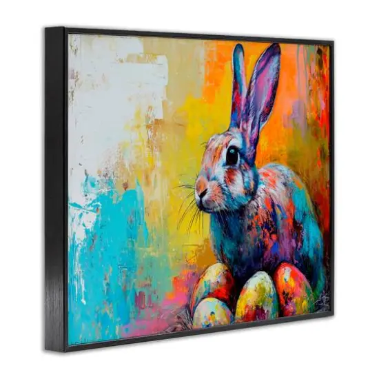 Stupell Industries Easter Joy Abstract Framed Giclee Art Black {4}