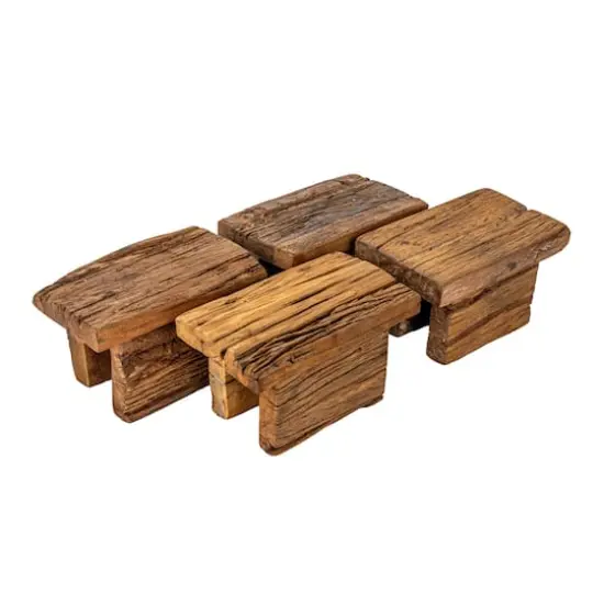 Hello Honey&reg; 6" Natural Decorative Reclaimed Wood Pedestal {6}