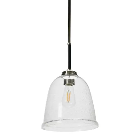 Hello Honey® Robert Stevenson Lighting Landry 11" Black & Nickel Seedy Glass & Metal Ceiling Light {3}