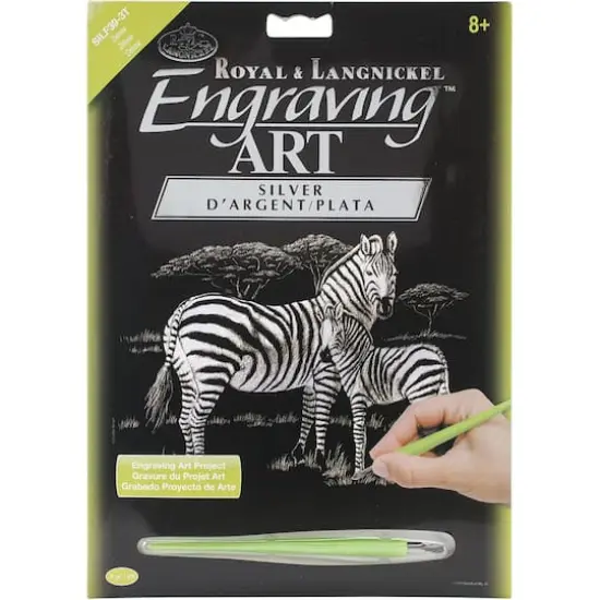 Royal & Langnickel&reg; Engraving Art&trade; Zebras Silver Foil Kit {1}