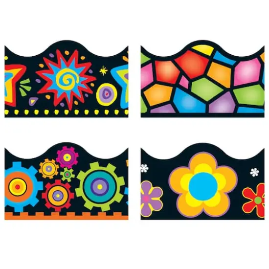 Trend Enterprises&reg; Terrific Trimmers&reg; Brights on Black Border Variety Pack, 312ft. {3}