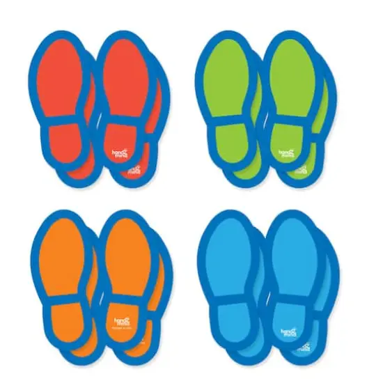 Hand2mind&reg; Social Distance Footprints Floor Decals, 16ct. {3}