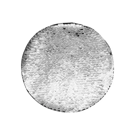 Craft Express 7" Sublimation Round Sequin Patches, 2ct. Silver/White {3}