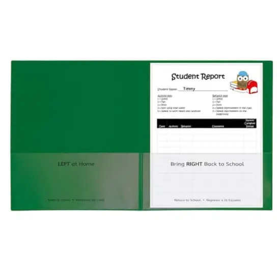 C-Line&reg; Green Classroom Connector&trade; School-To-Home Folders, 25ct. {1}