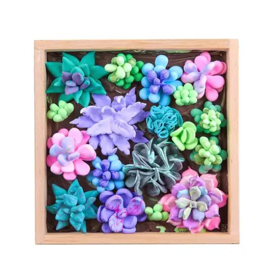 OKTO DIY Wood & Craft Tenderness Succulents Clay Kit {11}