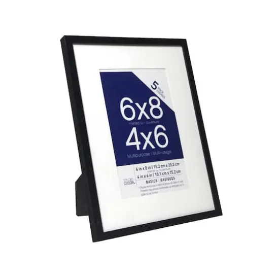 5 Pack 4" x 6" Basics Multipurpose Tabletop Frames by Studio D&eacute;cor&reg; Black {4}