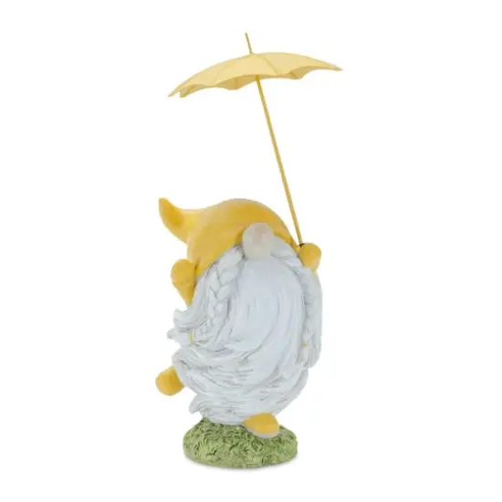 Whimsical Dancing Garden Gnome Figurines with Umbrellas Set {3}