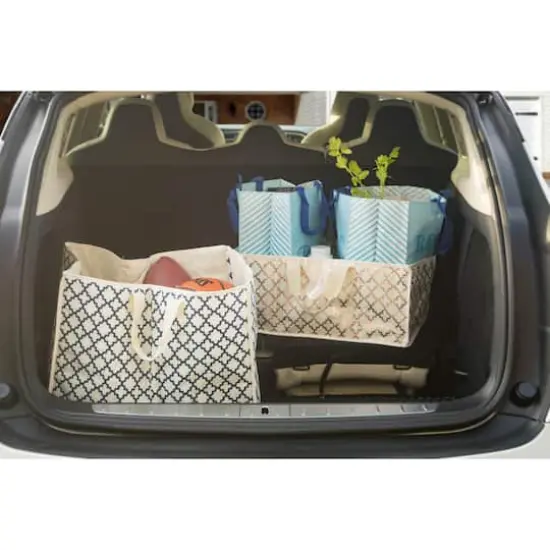 Bronze Polyester Lattice Rectangle All Purpose Storage Tote {4}