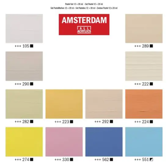 Amsterdam Pastel 20 Color Acrylic Paint Set {6}