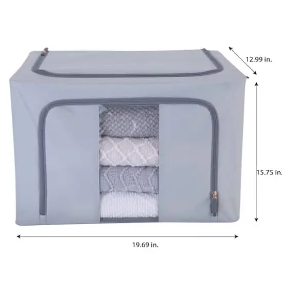 Simplify Gray Collapsible Storage Box with Handles {5}
