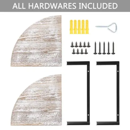 White 2-Tier Floating Corner Shelf {5}