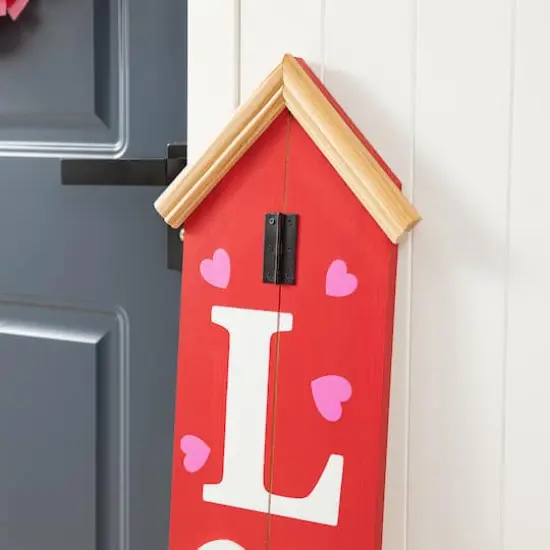 Glitzhome&reg; 42" Valentine's Wooden "LOVE" House-shaped Porch D&eacute;cor {5}
