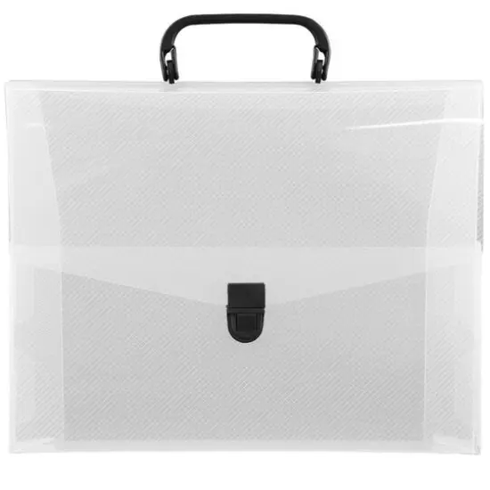JAM Paper 12" x 9.5" Clear Portfolio Briefcase with Handle {1}