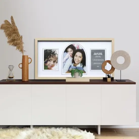 3 Opening Natural Woodgrain Collage Frame with Mat by Studio D&eacute;cor&reg; {6}