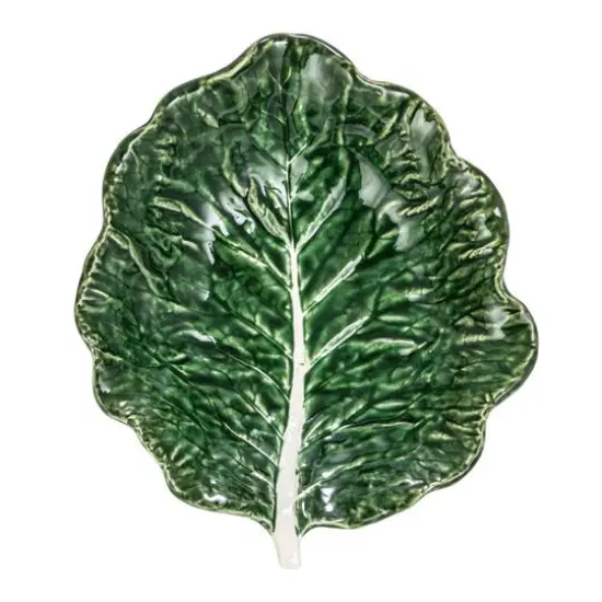 Hello Honey&reg; 9" Green Hand-Painted Embossed Stoneware Cabbage Bowls, 4ct. {12}