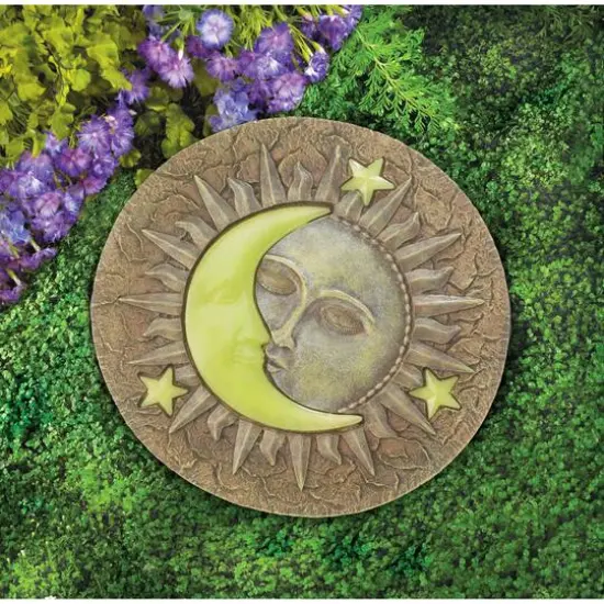 10.5" Sun & Moon Glowing Stepping Stone {3}