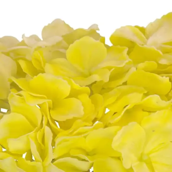 8" Hydrangea in Glass Vase Yellow {5}